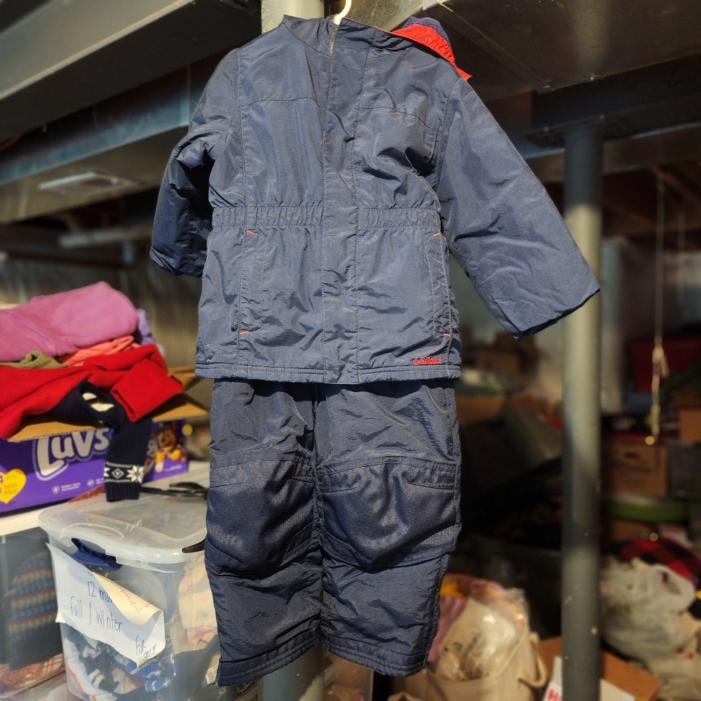 Sz 4T LL Bean Navy Blue Winter Coat And Snowpants Outerwear